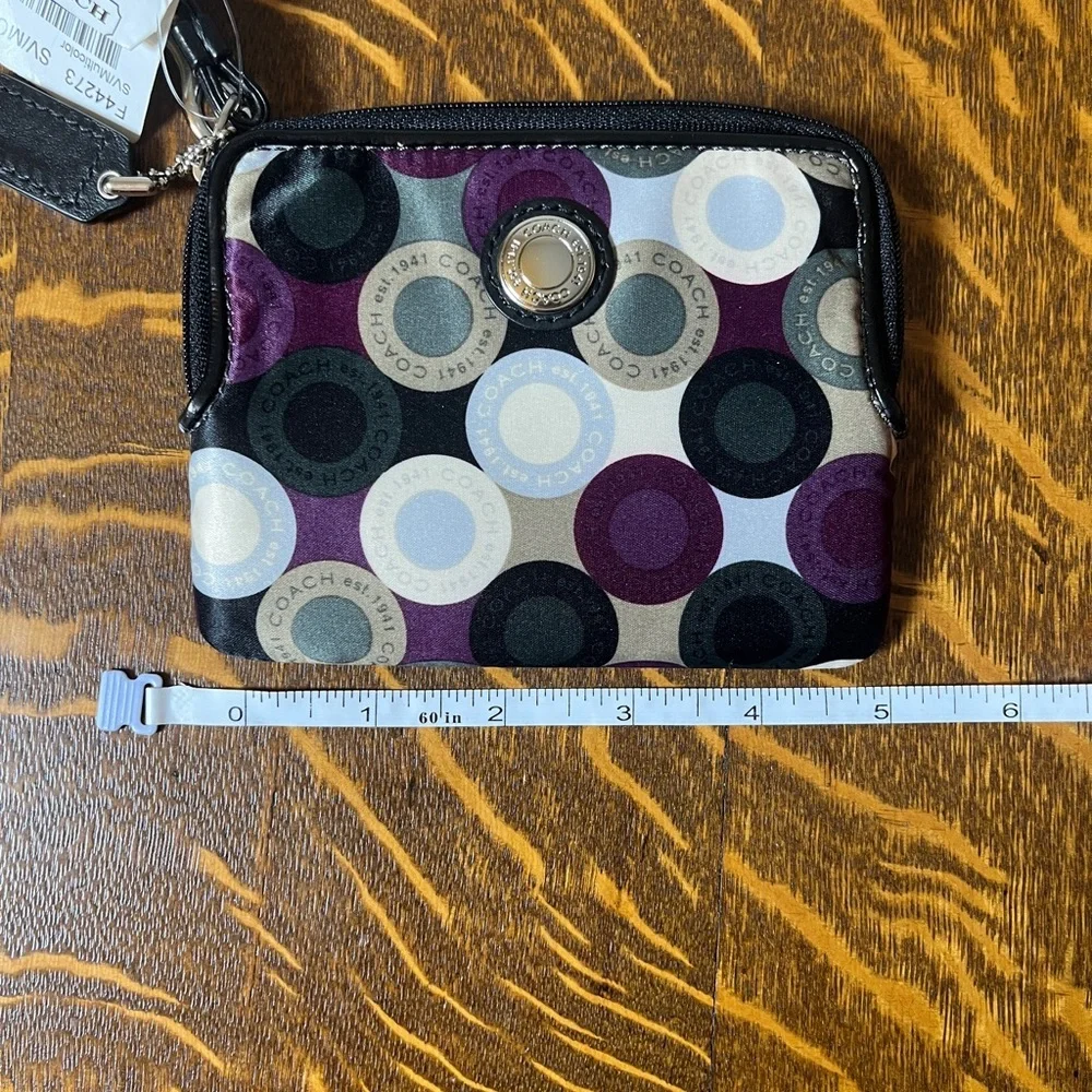 Coach Multicolor Op Art Satin Wristlet